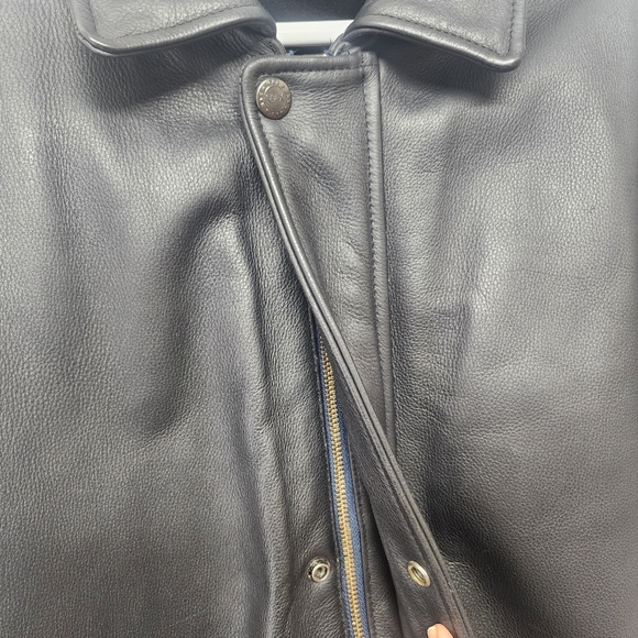 Max USA Womens Y2K Black Faux Fur Lined Genuine Leather Full Length Jacket Sz M‎ - Picture 7 of 15